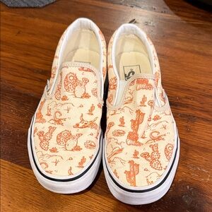 Vans Slip-On Sneakers - Cream and Orange